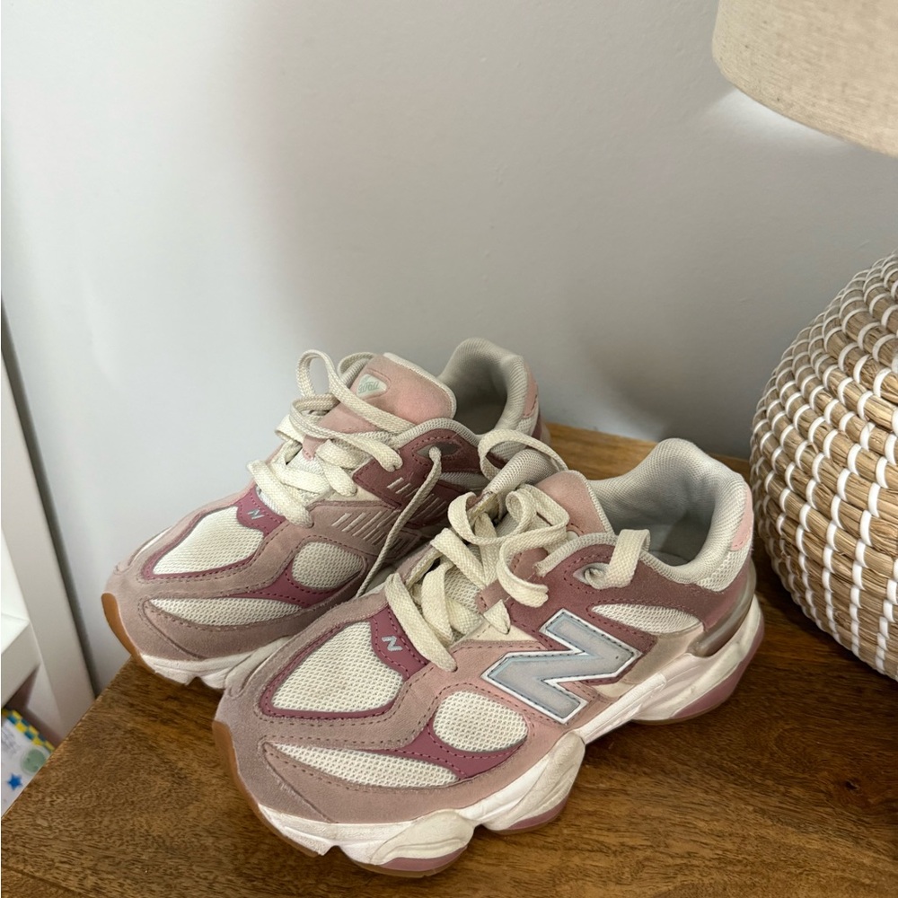 New Balance Kids Pink and Cream Chunky Athletic Sneakers